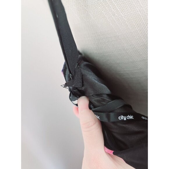 City Chic Romantic Rose Floral Strapless Faux Wrap Hi Low Maxi Dress 22 XL NEW - Picture 9 of 14